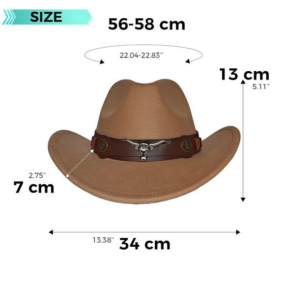 8623 Classic Western Cowboy Cap For Men Womens Wide Brim Fedora Cowgirl Hat main image 6